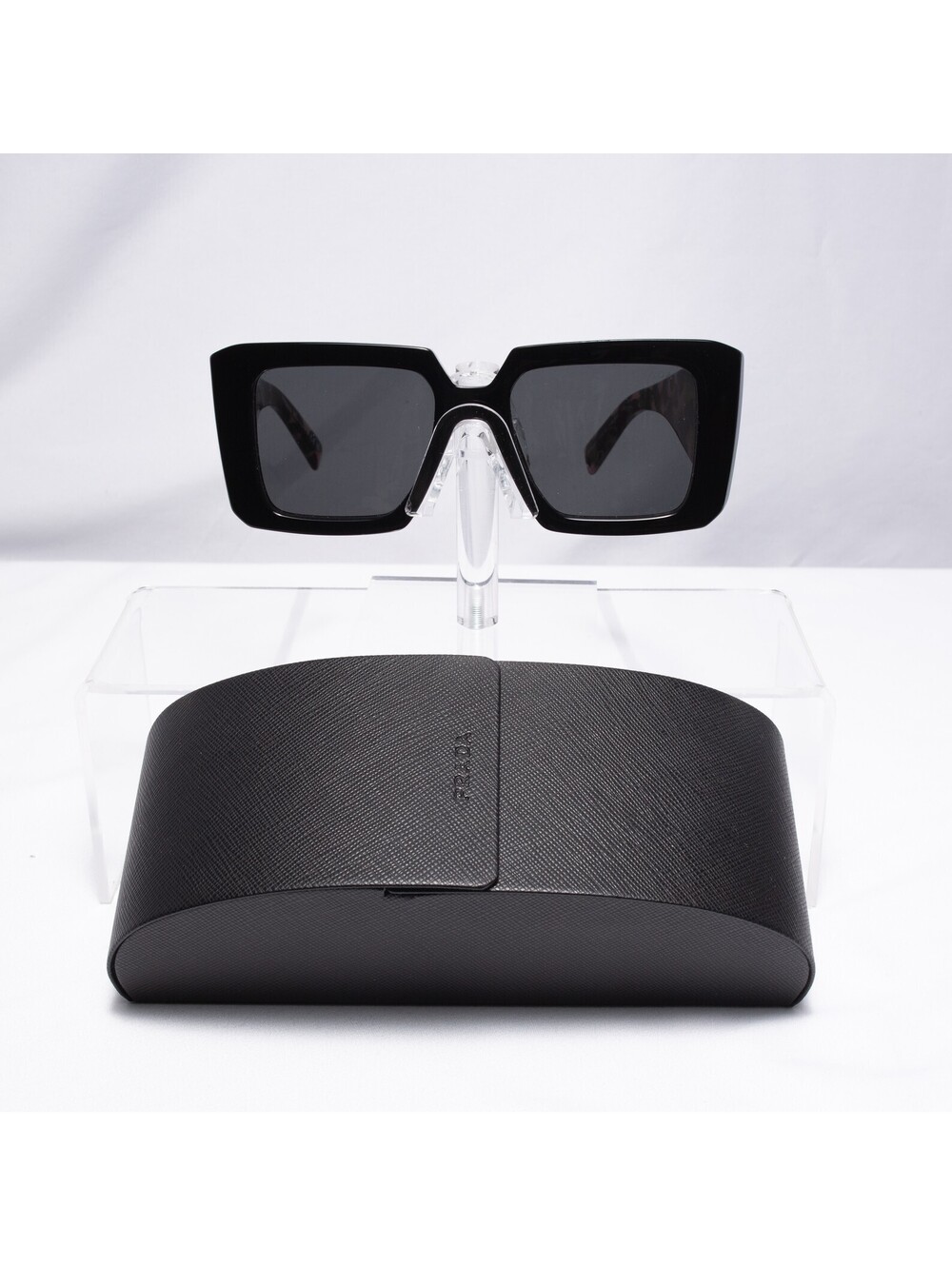 Prada Black Square Prada With Purple Tortoise Arms Black